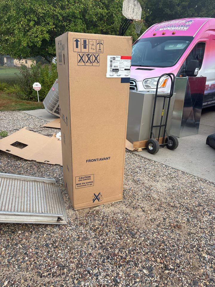 install water heater, furnace, and HP. Montrose, Minnesota.