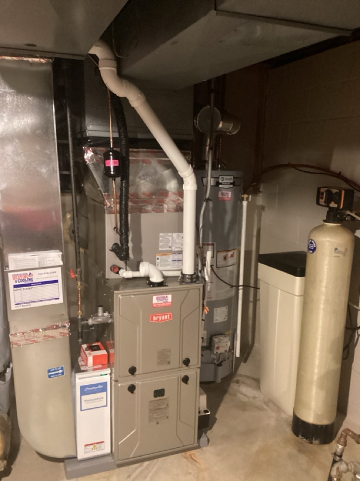 Installed new furnace and heat pump also new humidifier and water heater in montrose mn
