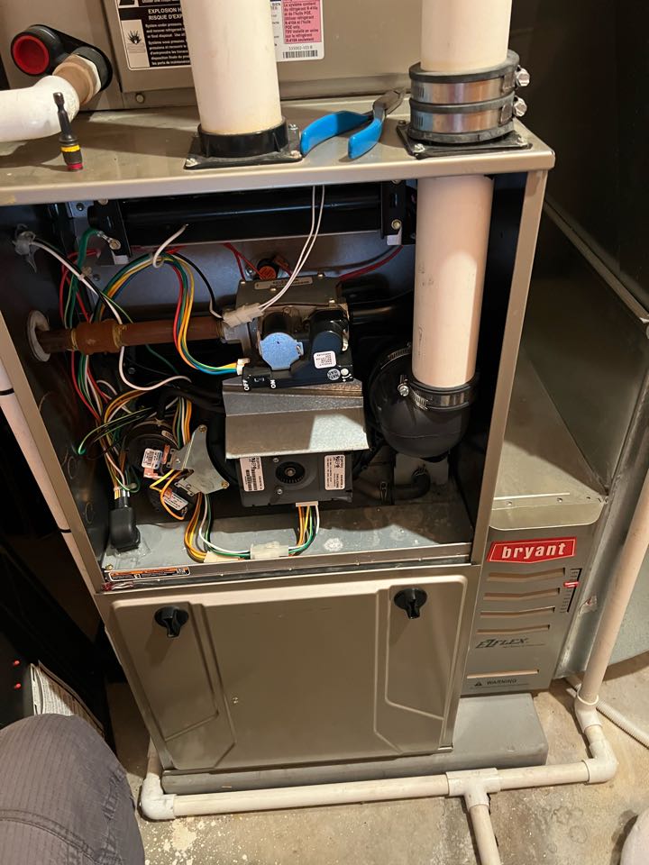 Performing fall furnace maintenance on Bryant system in Plymouth, Mn