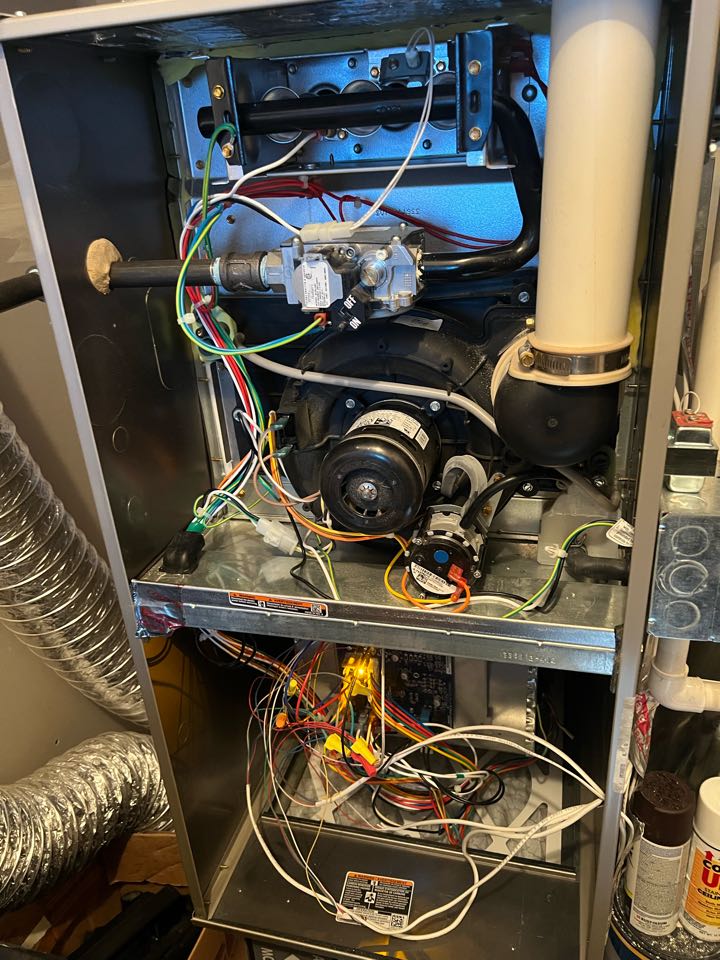 Performing fall furnace maintenance on Bryant system in Annandale,MN