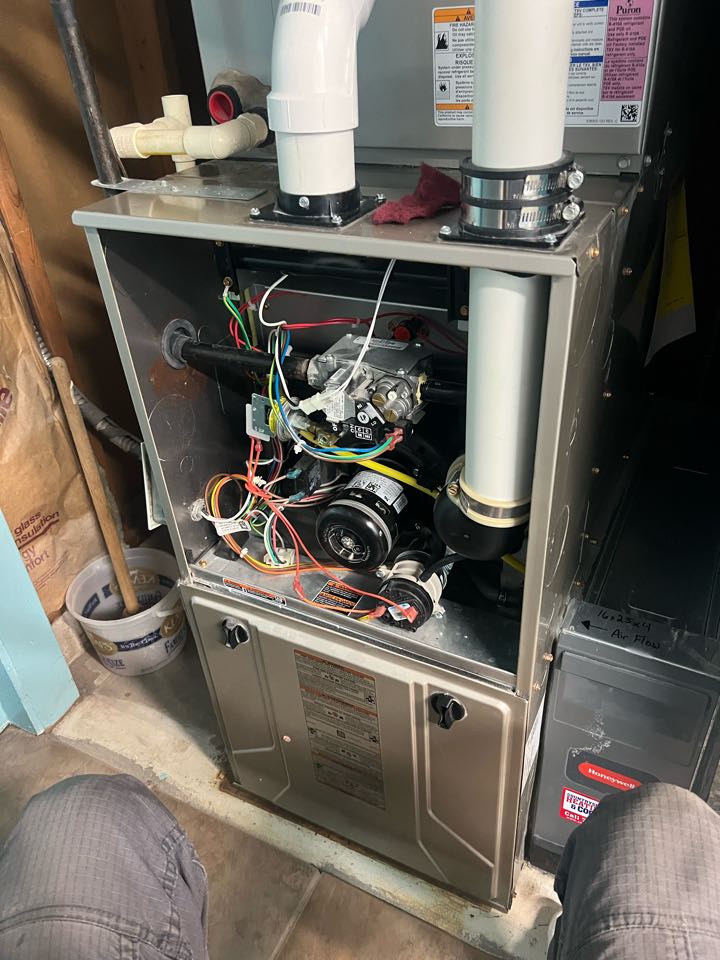 Performing fall furnace inspection on Bryant system in Edina, MN Performing fall furnace inspection on Bryant system in Edina, MN