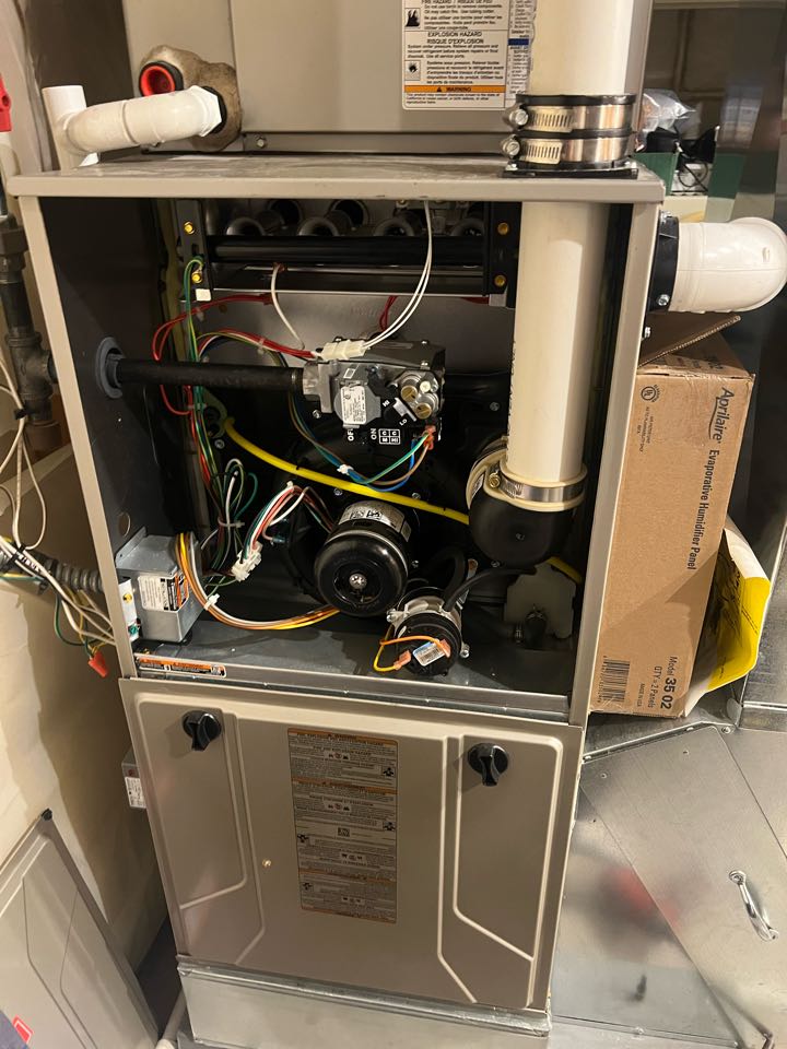 Performing fall furnace maintenance on Bryant system in Delano, MN