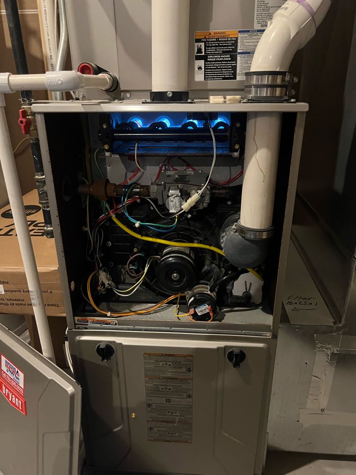 Performing fall furnace maintenance on a Bryant system in Mound,MN
