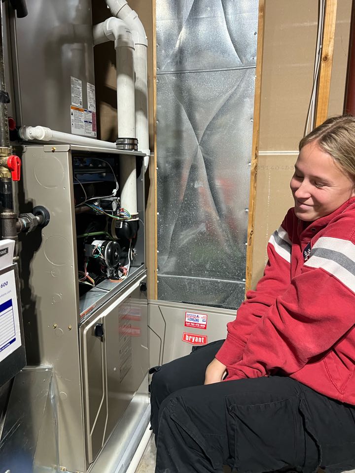 Performing fall furnace maintenance on Bryant system in Buffalo, MN