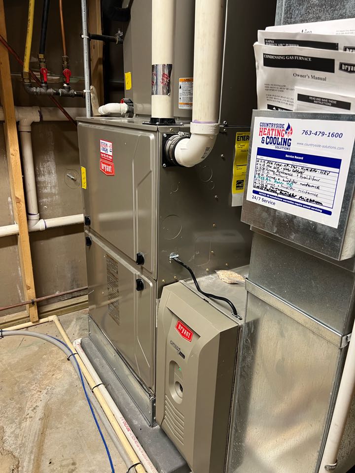 Performing fall furnace maintenance on Bryant system in Excelsior, MN