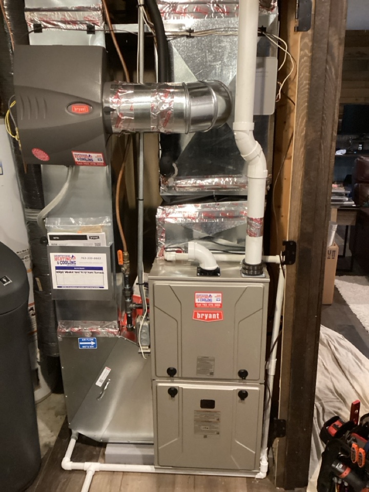 Furnace and heat pump and humidifier installed in waconia Mn