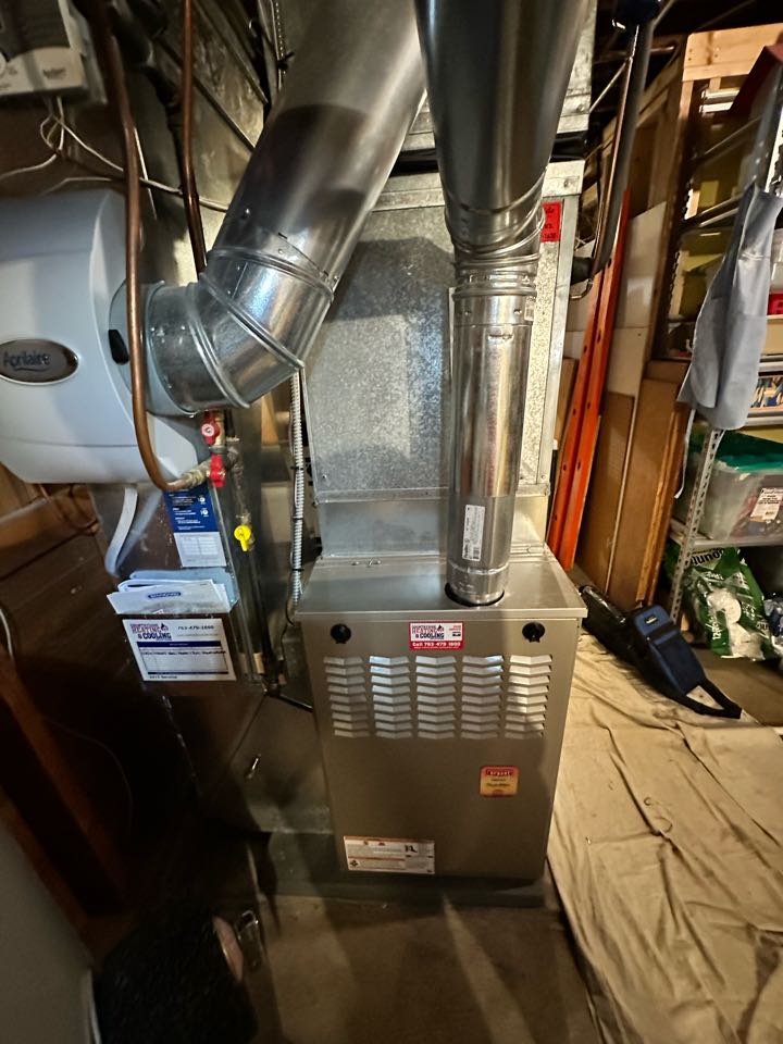 Water heater install and furnace Tune up in Minnetonka Mn