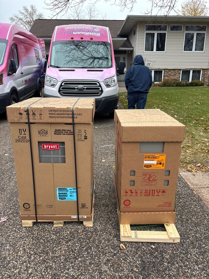 Install furnace and HP. Maple Grove, Minnesota. 