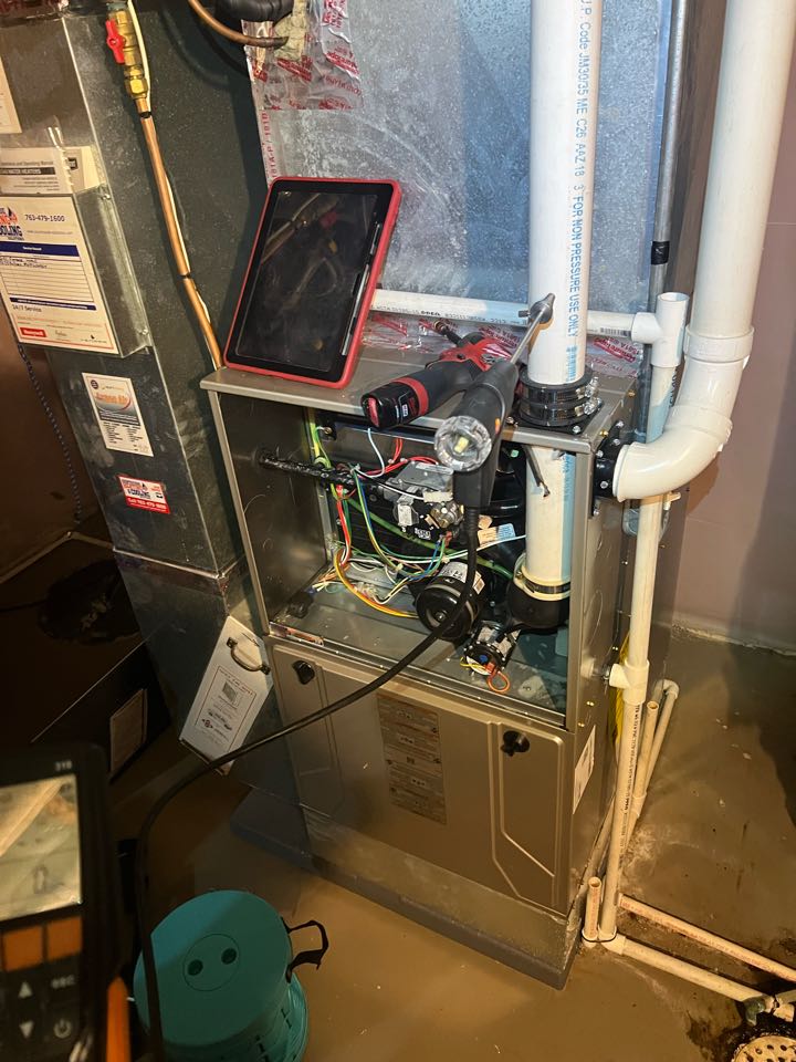 Performing fall furnace maintenance on Bryant system in Plymouth,MN