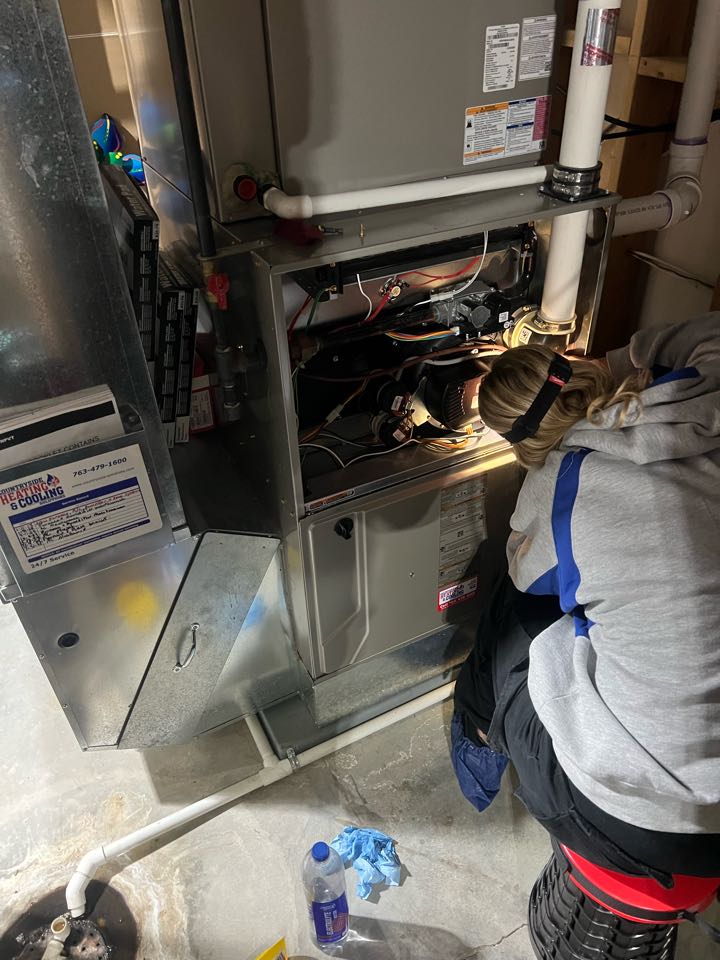 Performing fall furnace maintenance on Bryant system in Medina Minnesota