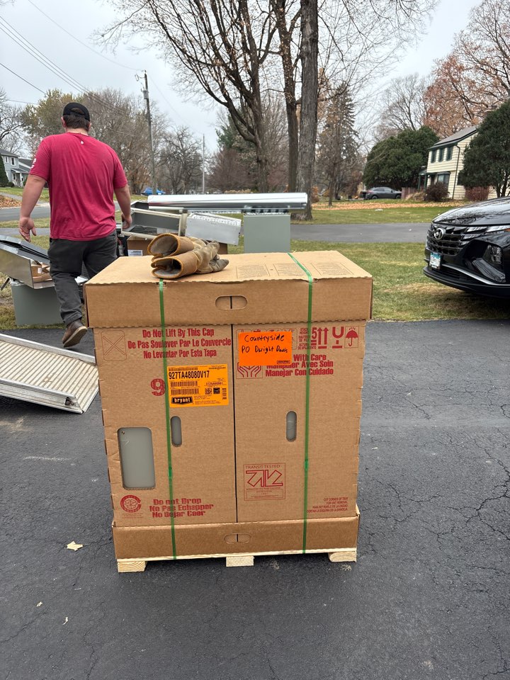 Install Furnace, HP, and coil. Mound, Minnesota. 