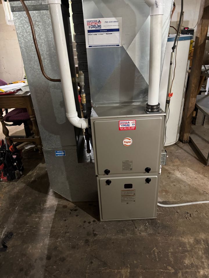 Payne furnace install in Mound MN