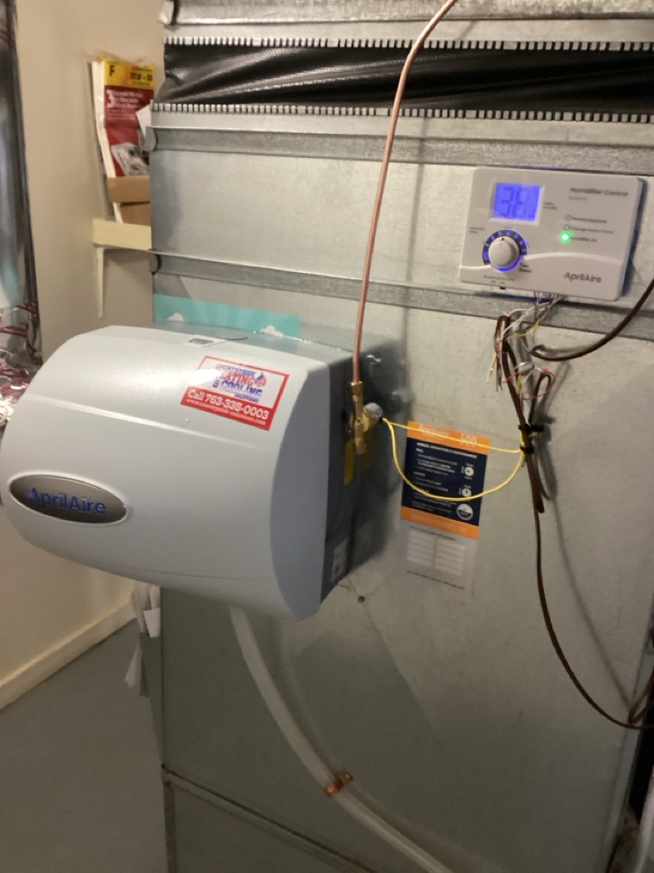 Humidifier installed in St. Louis park Mn
