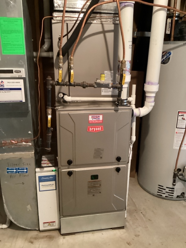 Furnace and secure aire installed in Chanhassen Mn