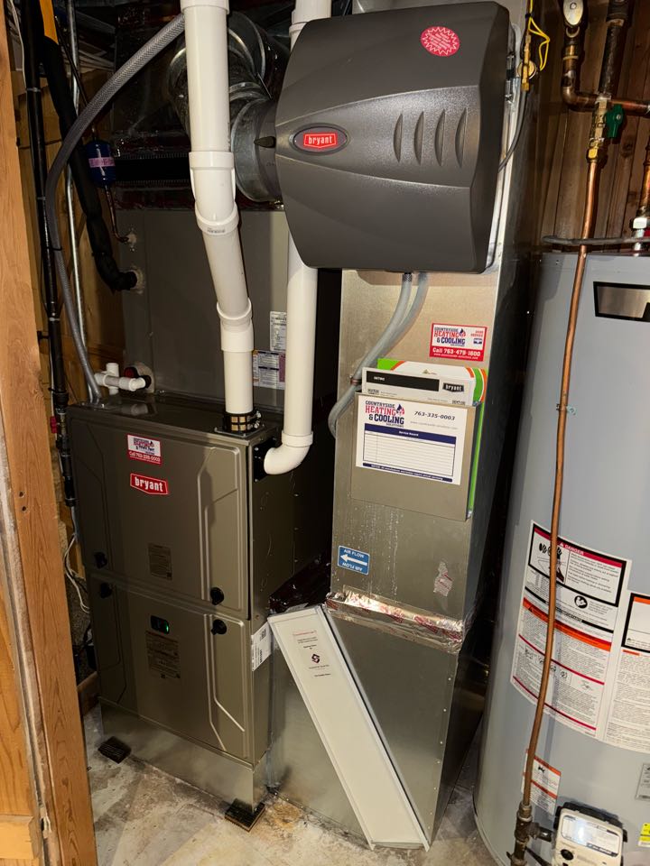 Bryant furnace and humidifier install in Edina 