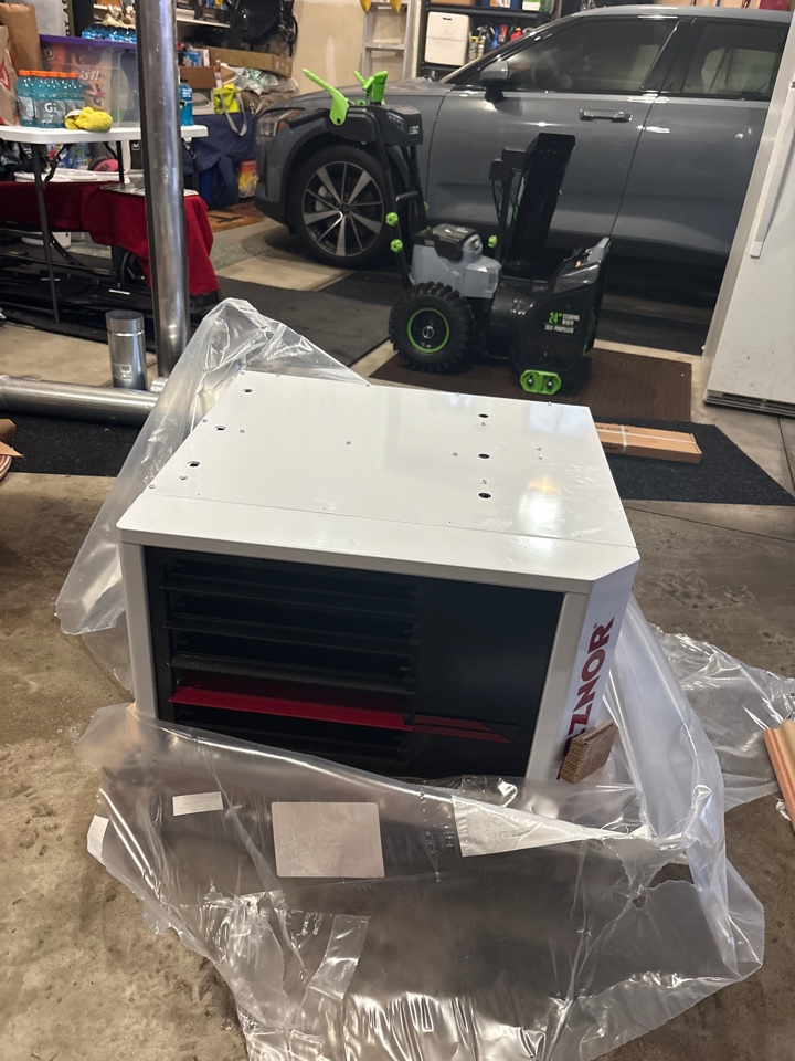 install garage heater. Minnetonka, Minnesota. 