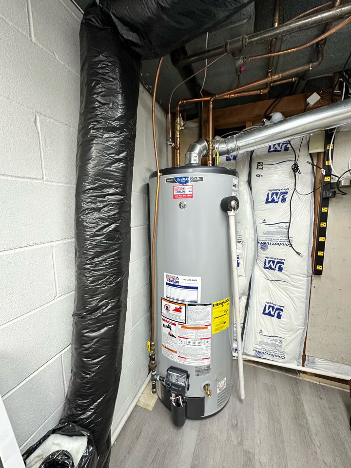 Installed 50 gallon natural draft natural gas water heater in maple plain mn