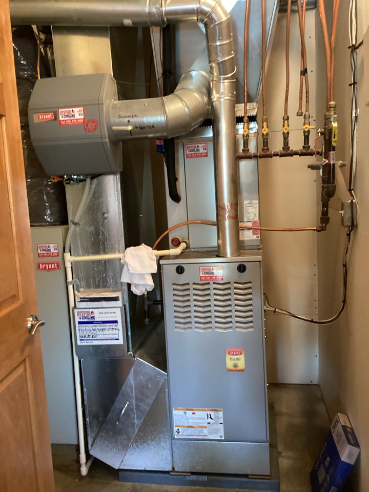 Same day furnace repairs. Humidifier water leak repairs. Replace and program furnace Wi-Fi communication user interface in Minnetonka mn 55305