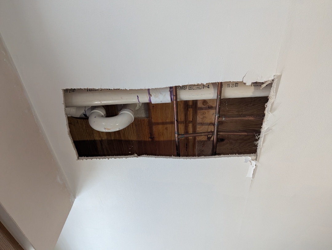 toilet repair. plumbing leak diagnostic. shower leak through ceiling. plumbing repair diagnostics. PlumbPRO Services. Chalfont, PA. New Britain, PA. 