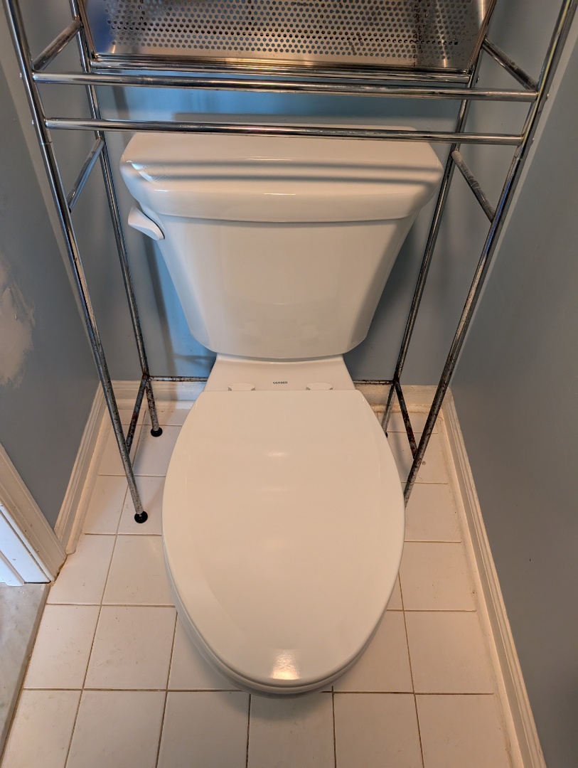 

new toilet install. install two new gerber toilets. toilet replacement. toilet repair. PlumbPRO Services. Blue Bell, PA. 