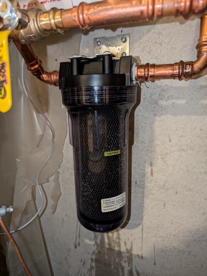 
customer supplied carbon filter replacement. replace o ring gasket for carbon filter. water treatment. water filter. PlumbPRO Services. Blue Bell, PA 