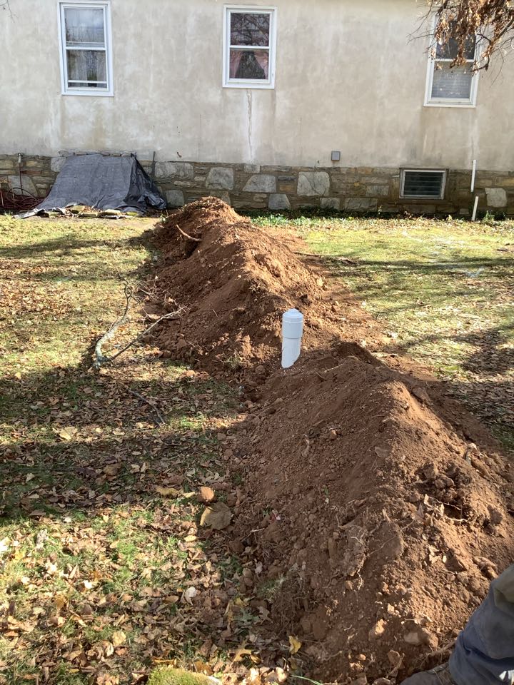 Install a new outside sewer to replace orangeburg pipe. Tested and approved. PlumbPro Services. Lower Gwynedd township plumber. Ambler plumber. 