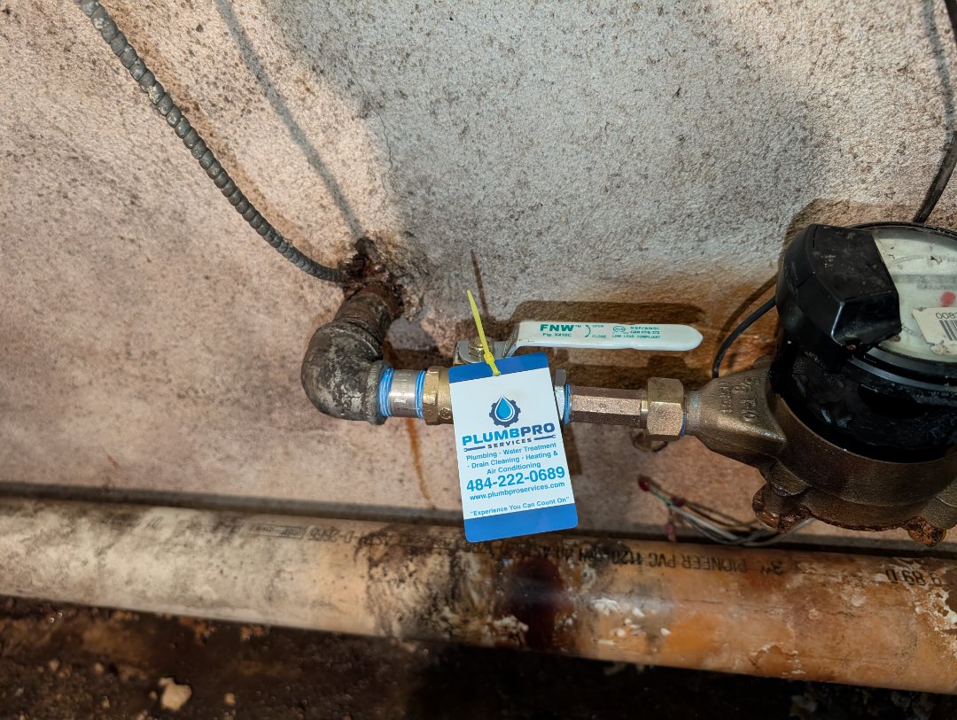 
main valve replacement. replace leaking valve. main water service repair. main water service replacement estimate. water leak. water damage. PlumbPRO Services. Ambler, PA. 