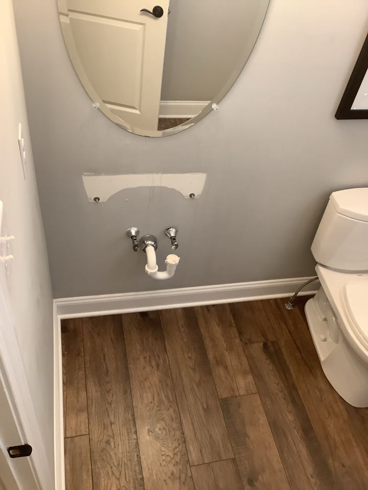 Remove a pedestal sink in preparation for a new vanity to be installed after the new year. PlumbPro Services. North Wales plumber. 