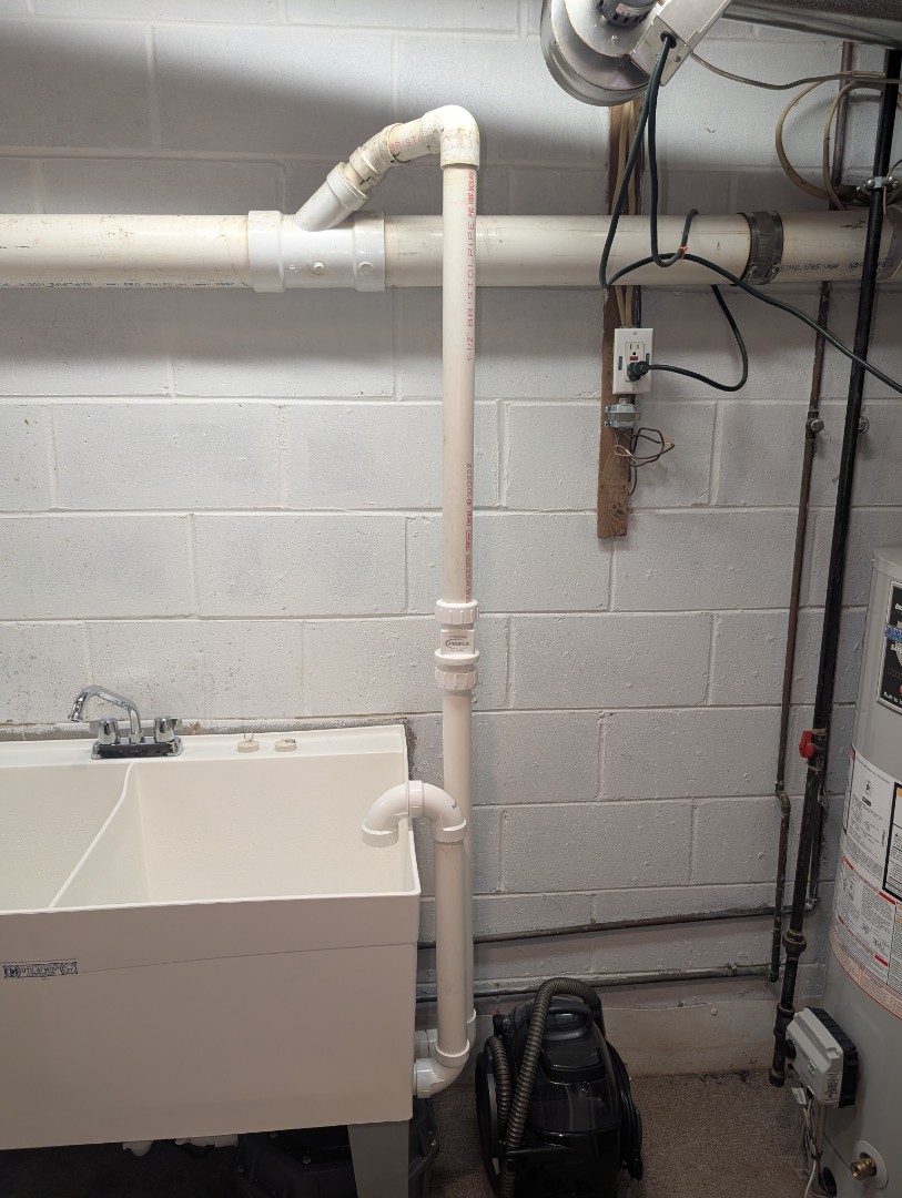 
new laundry pump. replace laundry pump. new laundry utility sink. utility sink faucet installation. PlumbPRO Services. Ambler, PA. Upper Dublin, PA. 