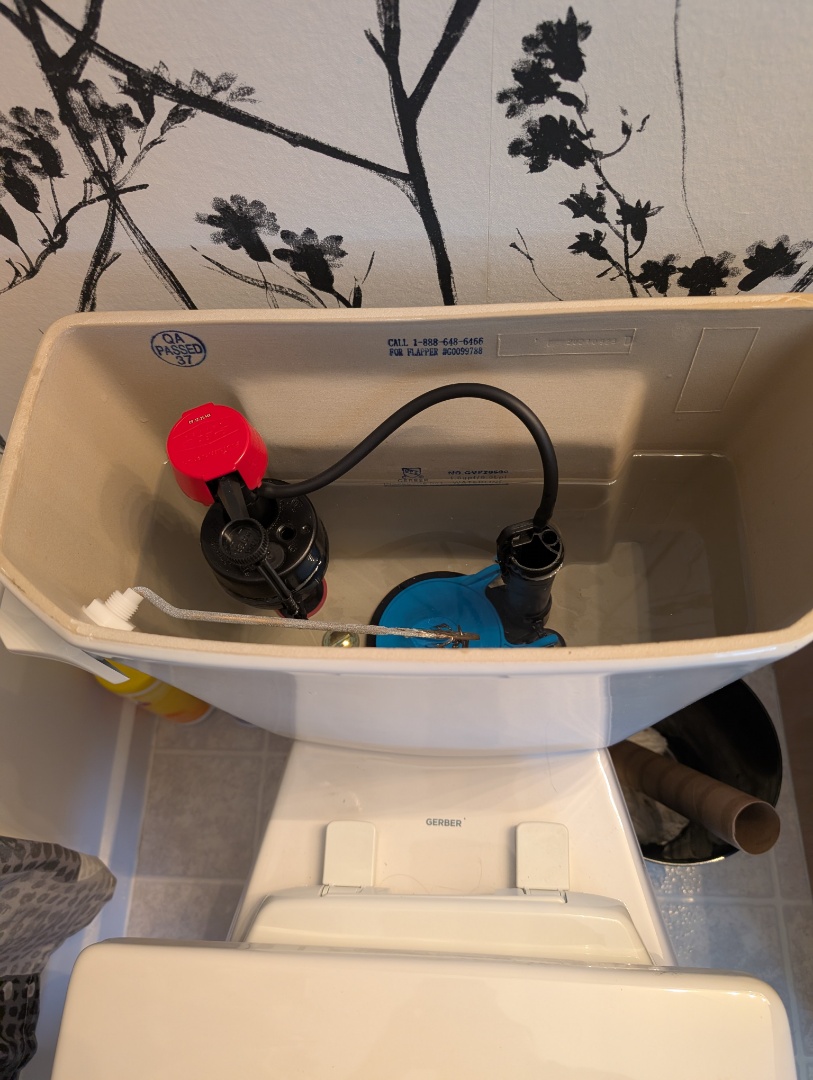 
toilet repair. rebuild toilet. new fill valve and flapper. PlumbPRO Services. Fort Washington, PA. 