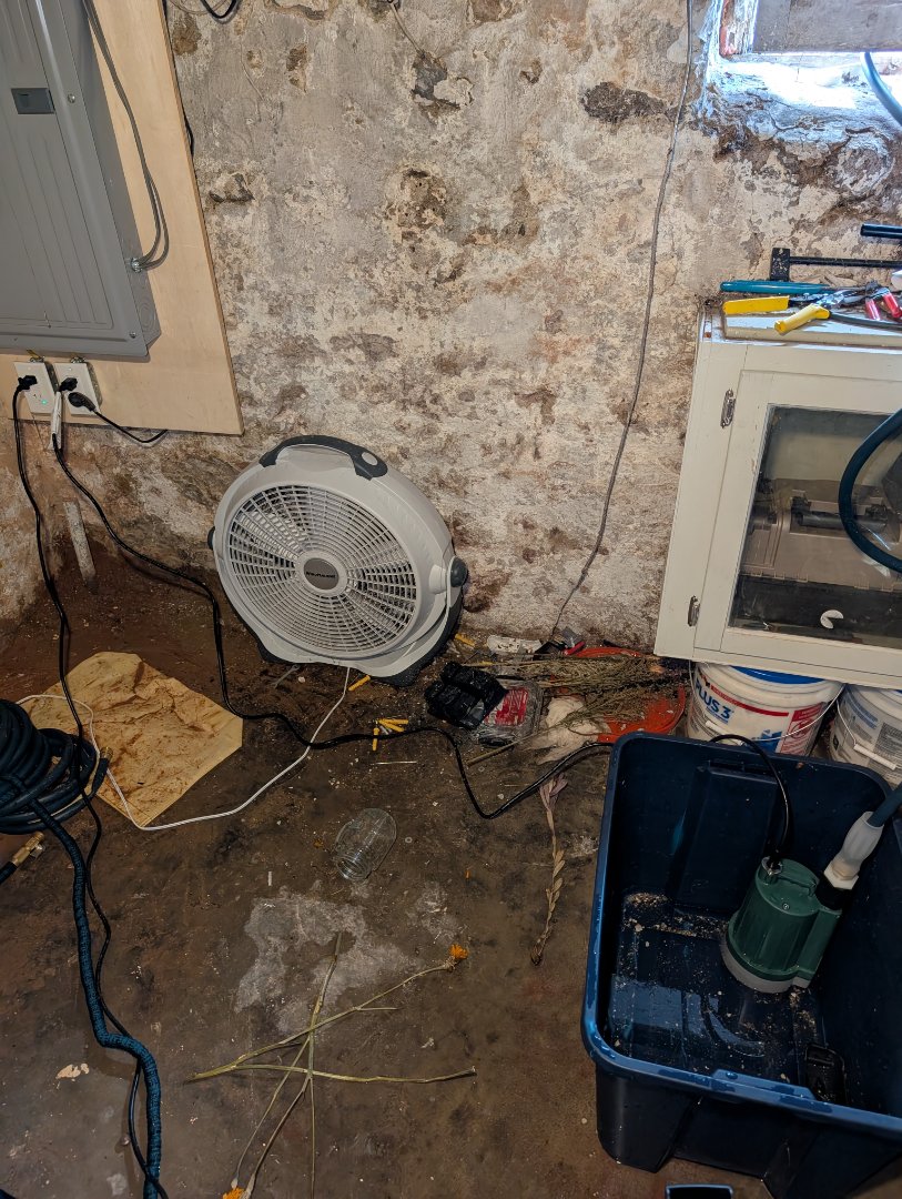 

water on floor. new sump pump crock install. new sump crock. wet basement. PlumbPRO Services. Jenkintown, PA. 