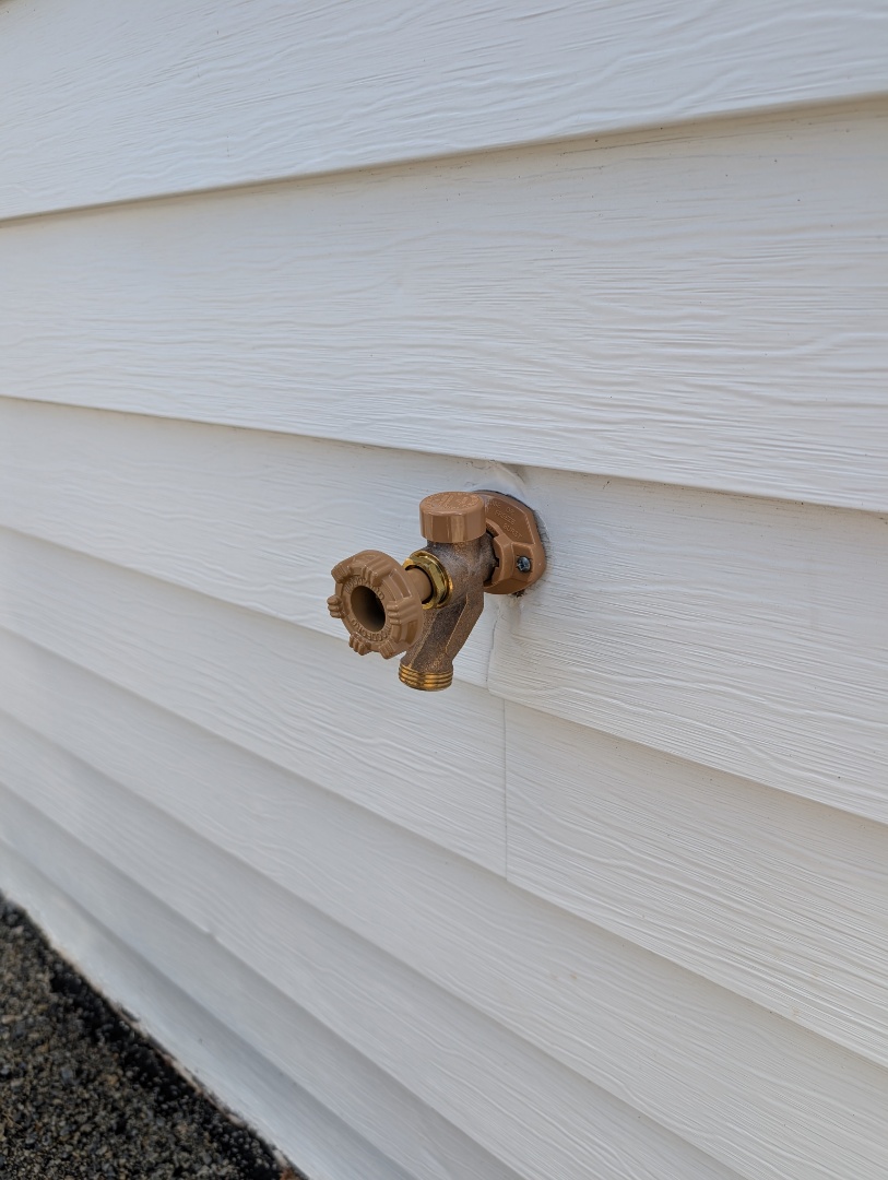 
frost free hose bib replacement. new hose bib. PlumbPRO Services. Collegeville, PA. 