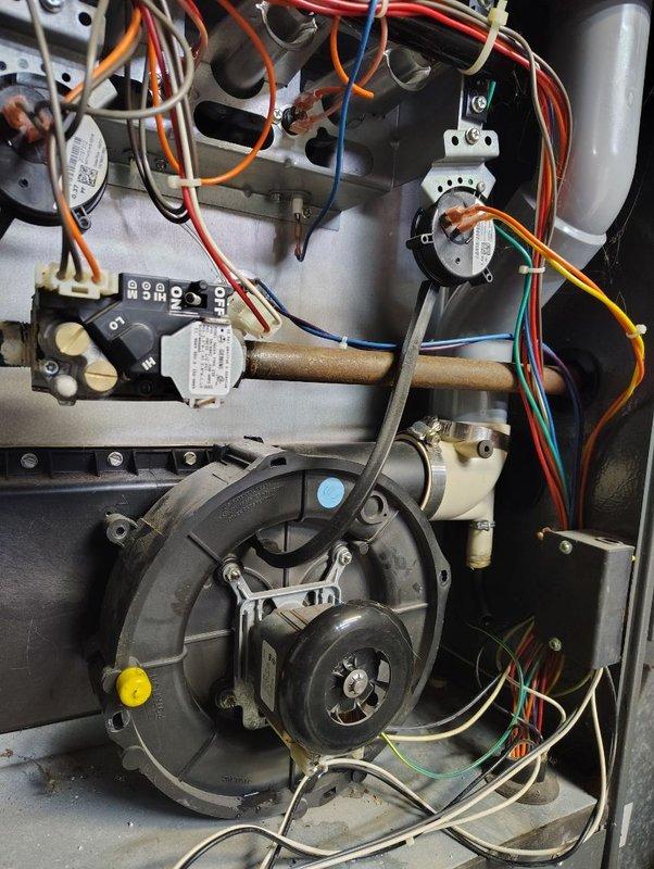 Replaced inducer motor on furnace unit that was previously removed. Customer was advised that due to the motor being already out of the system, full diagnostics were not possible, and further issues may require additional service.