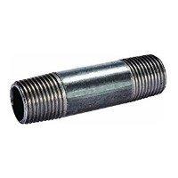 Returned to property to install a 40-gallon natural gas water heater with natural draft. Documented replacement of metal pipe fittings, including both galvanized steel threaded nipples and black iron pipe connectors, which are essential components for proper gas line connection to the new unit.