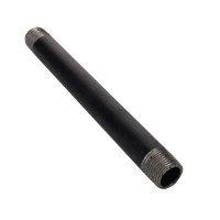 Returned to property to install a 40-gallon natural gas water heater with natural draft. Documented replacement of metal pipe fittings, including both galvanized steel threaded nipples and black iron pipe connectors, which are essential components for proper gas line connection to the new unit.