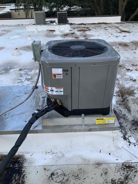 This machine is the least expensive to initially install. It uses a single stage compressor and indoor blower motor. This unit is the most similar technology to the current system. 