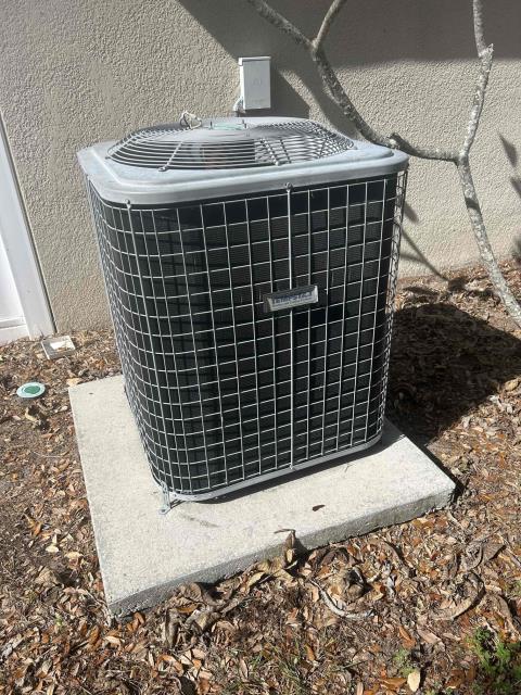 Customers had us out today to check their air conditioning system. Customers reported that the air conditioner was only running for a few minutes at a time and then shutting off. Upon investigation, Troy found that the drain line was clogged up and needed to be dislodged. Troy ran the vacuum on the external pipe and cleared the drain line