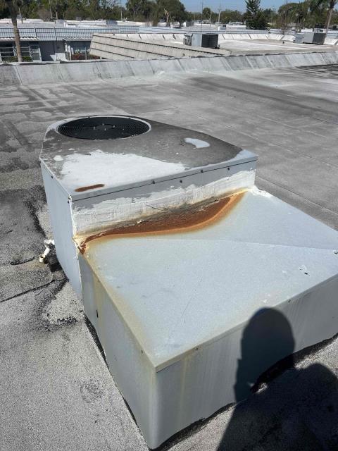 Customer had us out today to assess building a new return Plenum for his package unit. That’s on the roof of his apartment building. Upon investigation, Troy found that the package unit was not in the greatest shape and could use replacing. However, it is working currently and he does not run the temperature very low. The split temperature is suffering a little bit, but it’s due to the coil probably being not very clean as his filter is compromised. Gave customer an estimate on full system replacement and replacing the Plenum and a Band-Aid solution to just fix the Plenum.