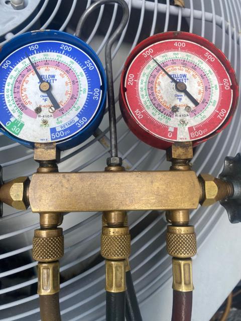 Customer called us out because thermostat wasn’t reading correctly. Customer was low on Freon and we added to adjust. Customer called us out because thermostat wasn’t reading correctly. Customer was low on Freon and we added to adjust.