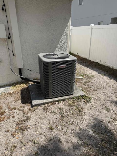 Customer had us out because his drain line was clogged. Vacuumed it out and poured hot water down the drain line to remove obstruction. They now have a very clear drain line.