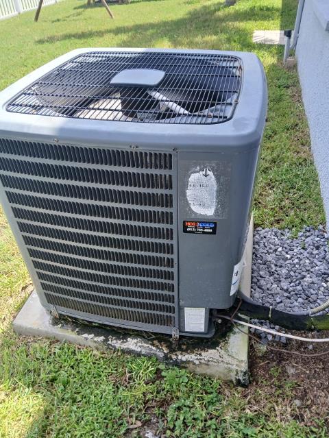 Upon arrival I re diagnose unit and found a defective compressor not fan motor. The compressor harness is completely melted and defrost board has burnt marks. Will need to order new compressor defrost board and hard start unit has a surge protector and won’t need a new one. Customer agreed to the total. I left the power off to the unit and disconnect is off as well. Customer owes $1514. 