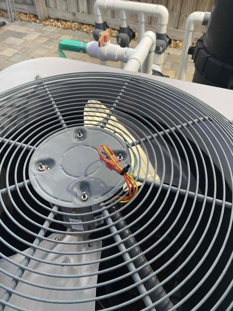 Customer called us out because her system was not working. Upon investigation Troy found that we had installed a motor on her condenser that was an aftermarket and has failed within the year so we need to replace the condenser fan motor. I have already replaced the capacitor, but we will need to schedule a return visit to replace the condenser fan motor. Customer called us out because her system was not working. Upon investigation Troy found that we had installed a motor on her condenser that was an aftermarket and has failed within the year so we need to replace the condenser fan motor. I have already replaced the capacitor, but we will need to schedule a return visit to replace the condenser fan motor.