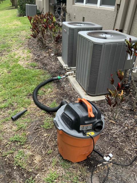 Upon arrival system was not cooling. I checked float switch and there was water in float switch. I flushed drain line again. I put chemical down and let it sit for 20 mins. I flushed down the drain line with the vacuum. I grabbed a water hose and shot water from the outside pipe. I did that 3 times. I attached my vacuum again to vacuum out the water and then i poured down 4 gallons of water down while vacuum is connected outside. If we have to return again because of the same issue. We would have to hit the drain with nitrogen. If it’s an ongoing issue we would recommend a condensate pump. Customer showed me pictures of the unit icieing up. I informed her it could be the txv. The filter is clean and I checked the pressures last time I was here.  Upon arrival system was not cooling. I checked float switch and there was water in float switch. I flushed drain line again. I put chemical down and let it sit for 20 mins. I flushed down the drain line with the vacuum. I grabbed a water hose and shot water from the outside pipe. I did that 3 times. I attached my vacuum again to vacuum out the water and then i poured down 4 gallons of water down while vacuum is connected outside. If we have to return again because of the same issue. We would have to hit the drain with nitrogen. If it’s an ongoing issue we would recommend a condensate pump. Customer showed me pictures of the unit icieing up. I informed her it could be the txv. The filter is clean and I checked the pressures last time I was here.