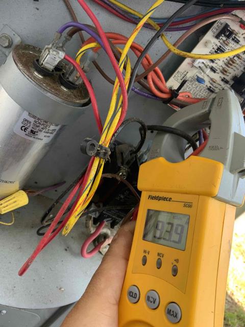 Upon arrival system was cooling fine. Customer was saying that one day the inside unit was working only and not the outside unit. I checked all the electrical components on the outside unit and found capacitor is good and contactor. Condenser unit has a hard start that is not working at all. I checked amps and system is not over amping but I still recommended  customer to replace it. I checked pressures and everything was looking good. Replaced the hard start and customer paid $445.50 total with card