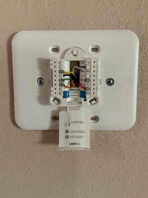 I was called to a home to inspect a heating and cooling system. Upon arrival, I found that the condenser unit was not receiving power. I checked the wiring diagram and found that there was a wire that was not connected. I connected the wire and turned on the power. The transformer popped and the display went blank. I replaced the transformer and the unit started to heat. However, after a minute, the thermostat turned off. I called tech support, and they told me that the control board was the issue. I called Wayne, and he told me that the thermostat was the issue. I replaced the thermostat and the unit is now working properly. Per Wayne, we will need to replace the control board and the thermostat covered by the gap warranty.