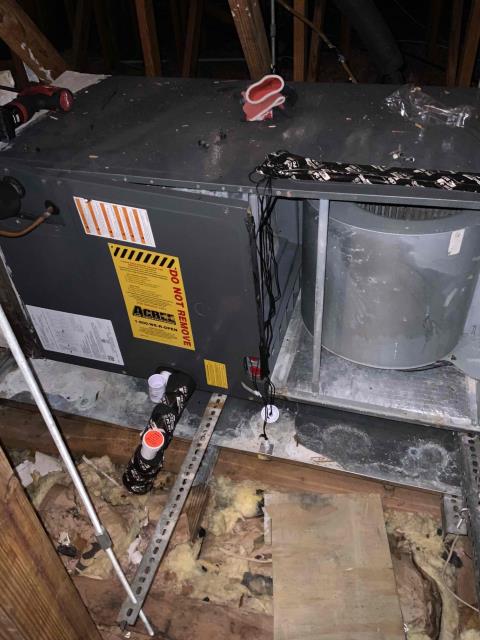 I was dispatched to a customer's home to repair a broken air conditioning system. Upon arrival, I found that the system was not cooling. I performed a leak search and found dye in the evaporator coil. I also used my leak detector to confirm the leak. I informed the customer of the issue and explained that the evaporator coil needed to be replaced under warranty. The customer agreed to pay a deposit of $1095 and I scheduled a technician to come out to replace the coil. The technician arrived and replaced the coil, which resolved the issue. The customer paid the remaining balance of $1095 and I received payment via card.