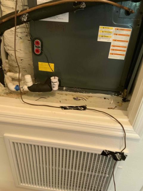 I was dispatched to a home service call for a customer who reported that their air conditioner was not cooling. Upon arrival, I went ahead and ran the thermostat wire. I ran straight from the air handler unit to the condenser unit. The unit came back on, and the customer was happy. I will wait until Monday to see if the customer has to flip the breaker again. The customer said she couldn't wait a week because she was leaving town.