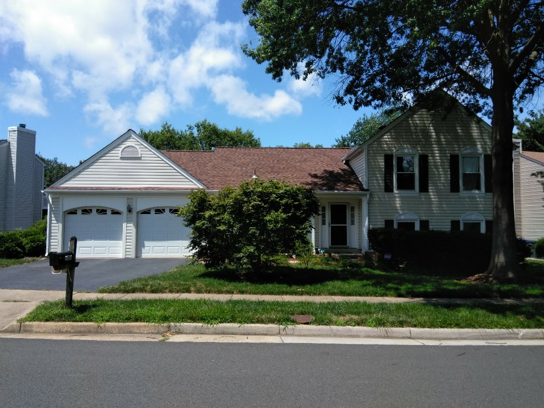 Herndon, VA - Strong storms with heavy rain and gusty winds damaged shingles on the home's roof and its aluminum siding. We replace the roof with CertainTeed Landmark architectural shingles and we replaced the siding with Norandex Sagebrush Super Premium vinyl siding. Herndon, VA - Strong storms with heavy rain and gusty winds damaged shingles on the home's roof and its aluminum siding. We replace the roof with CertainTeed Landmark architectural shingles and we replaced the siding with Norandex Sagebrush Super Premium vinyl siding.