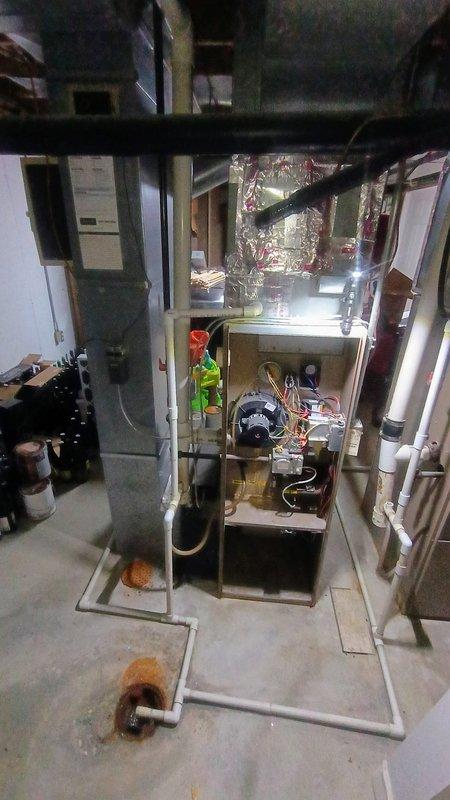 Inspected 30-year-old furnace with reported blower motor failure. Upon examination, found significant dust and debris accumulation in the system with damaged insulation material. Performed thorough cleaning of internal components and repaired compromised insulation which was restricting proper airflow. Restored system functionality with adequate heat distribution now confirmed throughout the home.