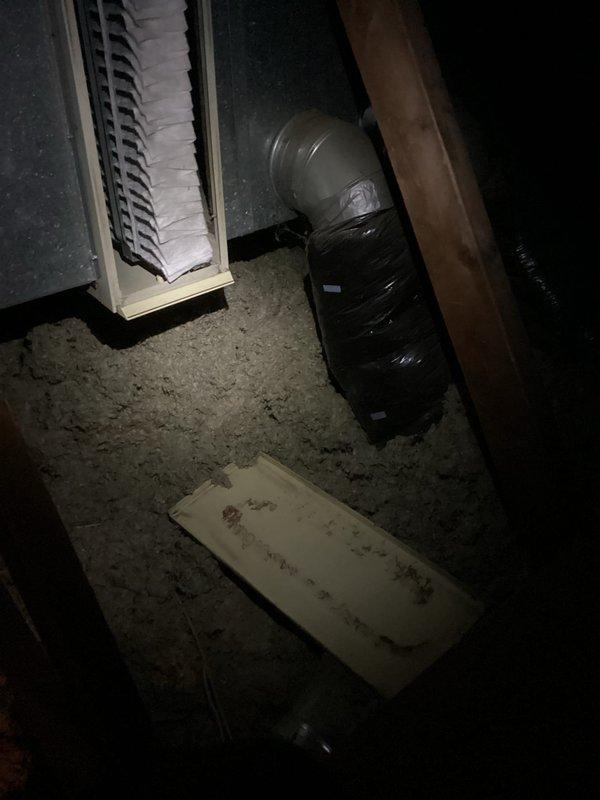 Responded to callback to secure HVAC system components. Installed Space-Gard High Efficiency Air Cleaner unit, properly connecting it to existing ductwork and drainage system. Removed and disposed of the old filter assembly as requested, and documented the completed installation with verification photos.